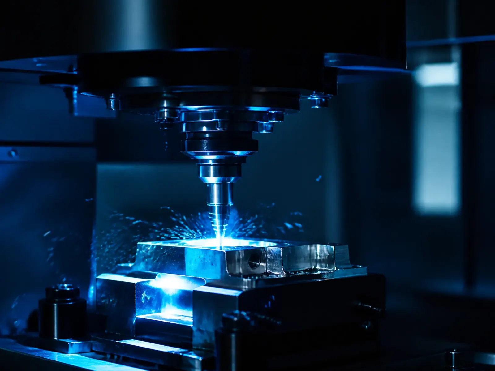 Metaalbewerking op een CNC-machine in een moderne productieomgeving